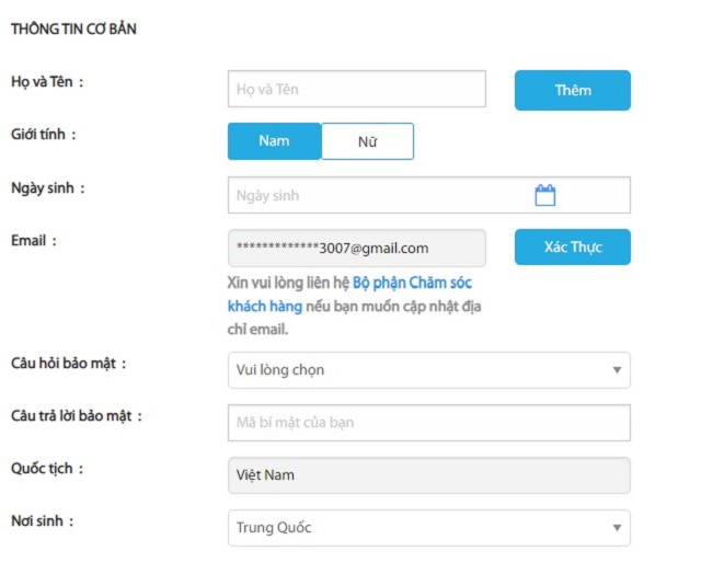 Thông Tin Nhà Cái Fun88 27 Thành viên đăng ký cần nhập đầy đủ thông tin trên tài khoản của nhà cái