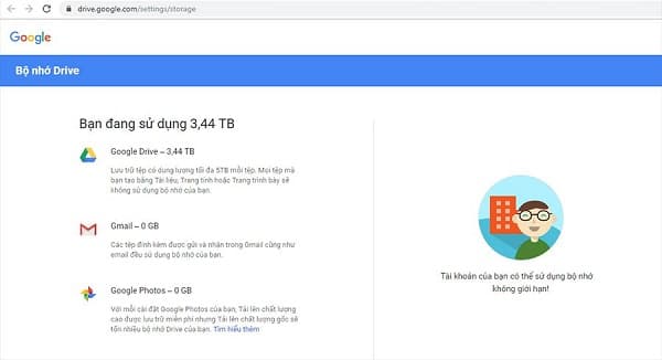 Tài khoản google drive không giới hạn giúp lấp đầy khuyết điểm dung lượng bằng bộ nhớ drive không giới hạn