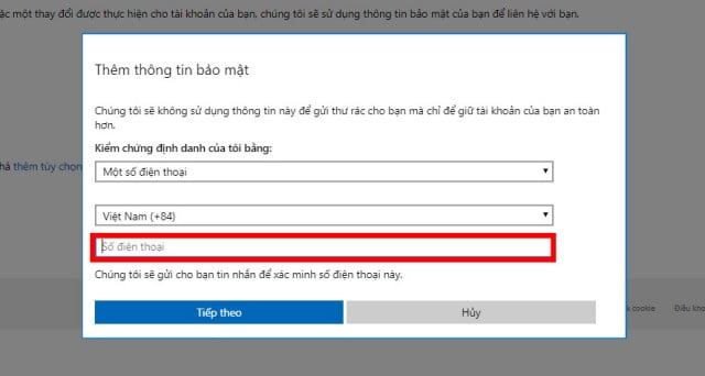 Khi đăng ký tài khoản Microsoft, người dùng nên thiết lập quy trình xác minh danh tính 2 bước