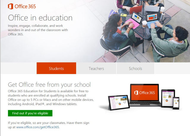  Office 365 Education dành cho những tài khoản email education 