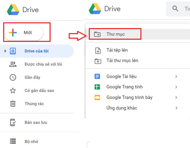 Tải tệp tin lên Google Drive 