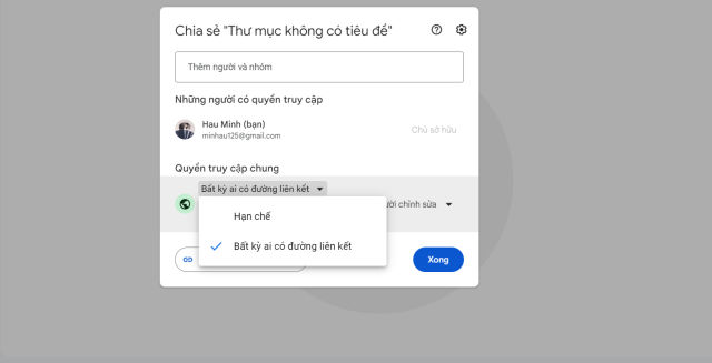 Chia sẻ và làm việc nhóm trên Google Drive 