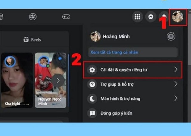 Bước 1 chặn tag trên facebook bằng máy tính