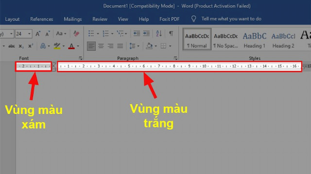 Thay đổi khoảng cách căn lề trên thanh thước Ruler