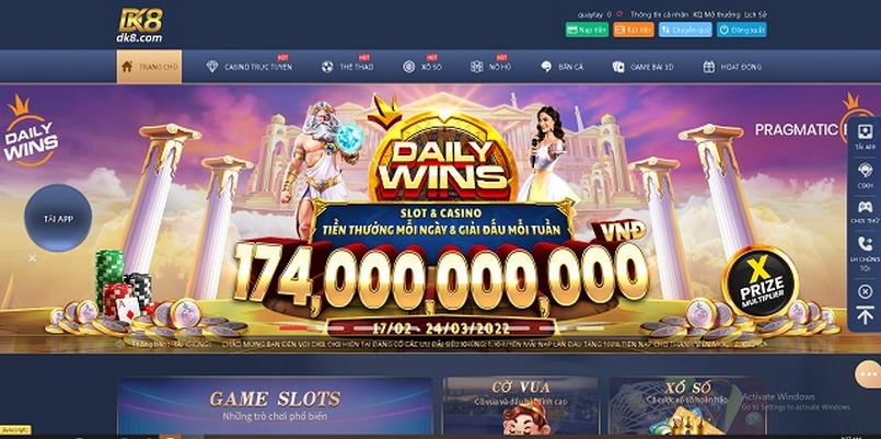 Thông Tin Nhà Cái DK8 5 Giao diện nhà cái DK8